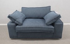 Whitemeadow Aspen Blue Fabric Large Snuggler Armchair