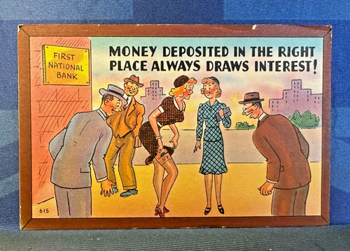 Saucy comic postcard 1940s - comic,