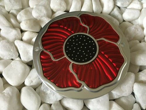 Red enamelled poppy grille - poppy,
