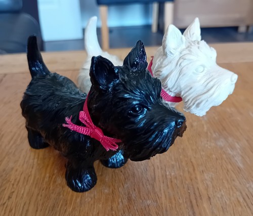 Scottie dogs black white - scottie, &