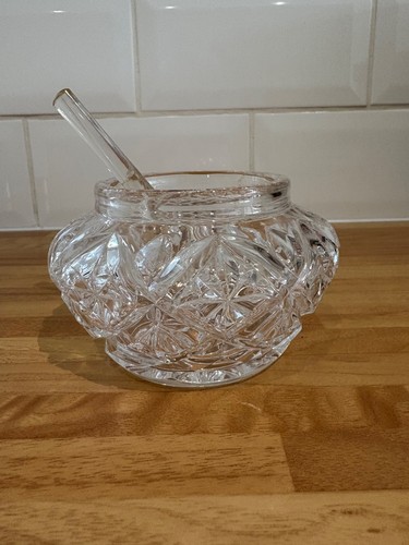 Vintage crystal condiment jar - vintage,