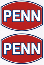 2X 135MM X 100MM PENN REELS FISHING TACKLE BOX SEAT DECAL VINYL STICKERS