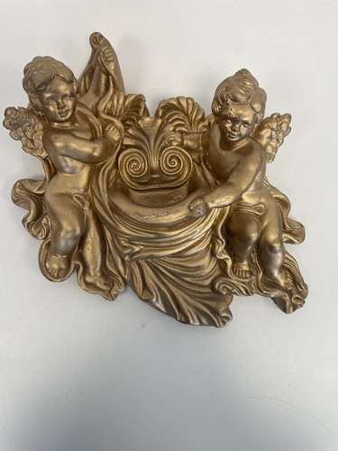 Twin cherub gilt wall - gilt,