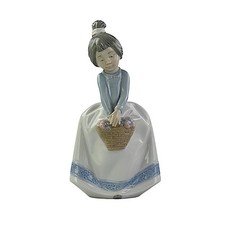 NAO Figurine, Girl With Basket Of Flowers