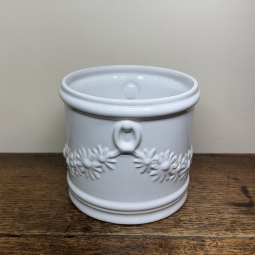 Vintage white ceramic planter - vintage,
