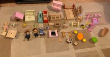 Large bundle wooden doll - wooden, house