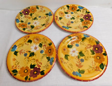 G7 - Oneida Kitchen Hand Painted Sunset Bouquet Dinner Plates Lot of 4