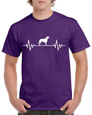 Unisex Mens Dog Gifts TShirt Presents Irish Wolfhound Heart Beat Pulse Love