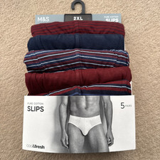 M&S Men’s Pack Of 5 Pure Cotton slips  size 2XL BNWT marks and Spencer 