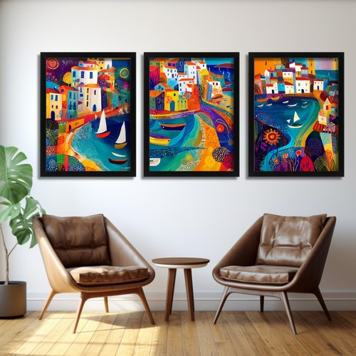 Coastal wall art set 3 - art, of