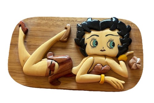 Betty boop vintage oak 7 - 3", x