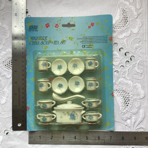 Vintage miniature china soup - vintage,