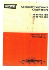 Fahr Tedder Centipede Haymaker KH4S KH4SD KH40 KH40D Operators Manual