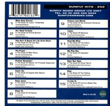Sunfly Karaoke Hits Volume 252 15 Massive Hits CDG252