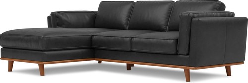 Italian leather corner - leather, sofa