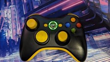 Custom Xbox 360 Controller Reshelled Black And Yellow 