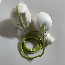 Ikea Sekond Ceiling Light Fixture - White with Green Cord x2 (D)