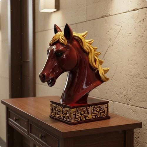 Resin horse statue distressed - resin,