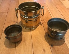 Vintage brass jardiniere - 3x,