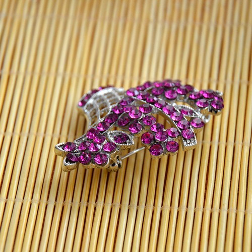 Rosy rhinestones brooch pin - rosy,