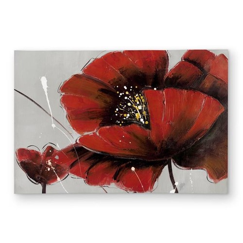 2x3 red poppy - red, rug