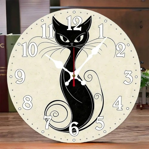 Abstract black cat wooden - black,