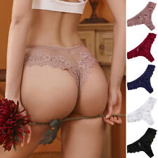 Women High Rise Silky Lace Sexy Floral Panties Thong Knickers Underwear