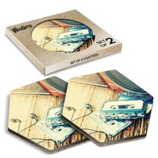 Hexagon mdf coaster old - hexagon,
