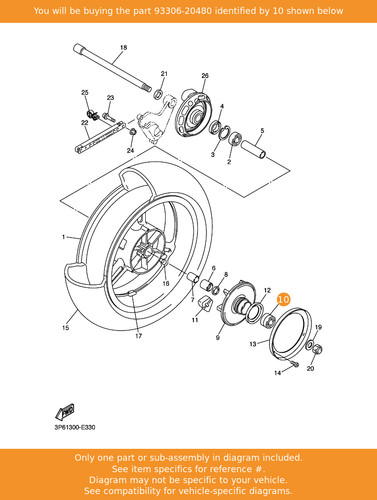 Yamaha bearing 93306 20480 - yamaha, bearing,