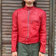 Kett 70s UK Leather Rider Jacket Single Red Vintage Motorcycle M