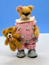 Miniature hand knitted bear - miniature,