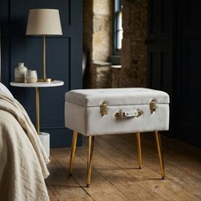 Grey Velvet Gold Metal Legs