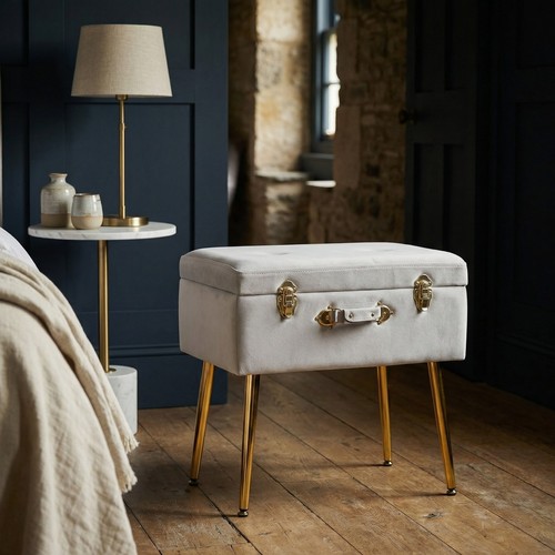 Grey velvet gold metal legs - velvet,