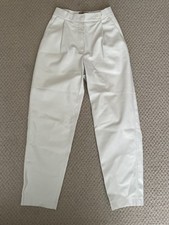 White vegan leather Julia Allert balloon 80s style trousers S - Wolf and Badger