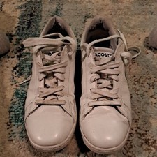 Lacoste Carnaby Evo BL 1 White Trainers, Size 9- In Used Condition 