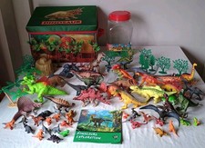 Huge dinosaur toy small world bundle -figures, play mat, storage, scenery + book