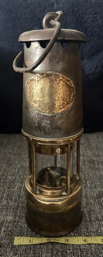 Antique minors safety lamp - safety,