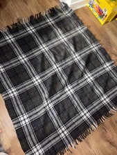 Vintage Highland Home Industries 100% Wool Scotland Fringed Throw Blanket