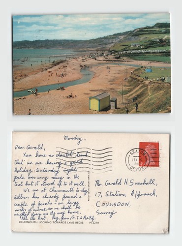 Postcard charmouth looking - charmouth,