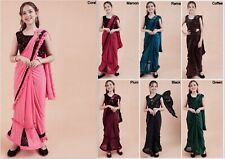 Girl's Full Stitched Delta Lycra Saree With Unstitched Blouse SJ-C