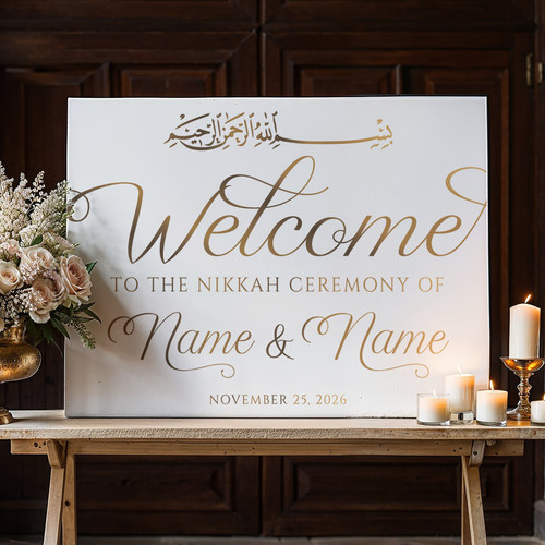 Nikkah wedding welcome sign - nikkah,