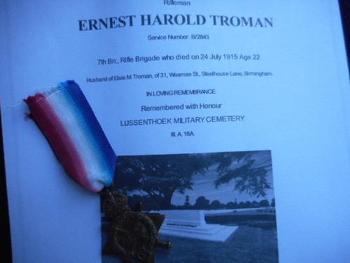 Ww1 casualty star troman - ww1,