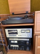 Vintage Stereo System with Turntable and Cabinet