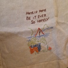 Vintage Linen Tray Cloth home