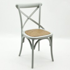 Grey French Cross Back Dining Chair 88cm x 46 cm x 49 cm Indoor or Outdoor - New