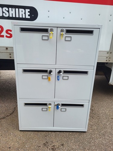 White locker cabinet 6 door - white,