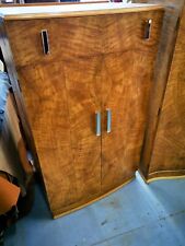 Superb art deco satin birch Tall Boy Wardrobe c 1935. Epstein, Hille, Adams 