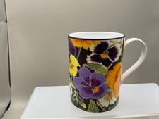 National Trust Pansies 1989 Mug Pam McAlpine-Mitchell English Bone China 7x9.5cm