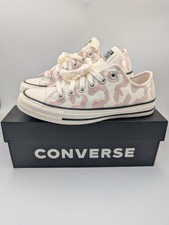 Women's Converse CTAS OX Trainers. White with pink leopard print. UK Size 5 