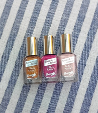 Barry M Cosmetics Limited Edition Nail Paint Trio 3 Set Pink Gold Glitter Polish